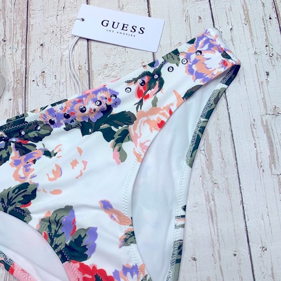 Women’s Guess Floral Bikini Bottom Medium, New - Picture 5 of 14